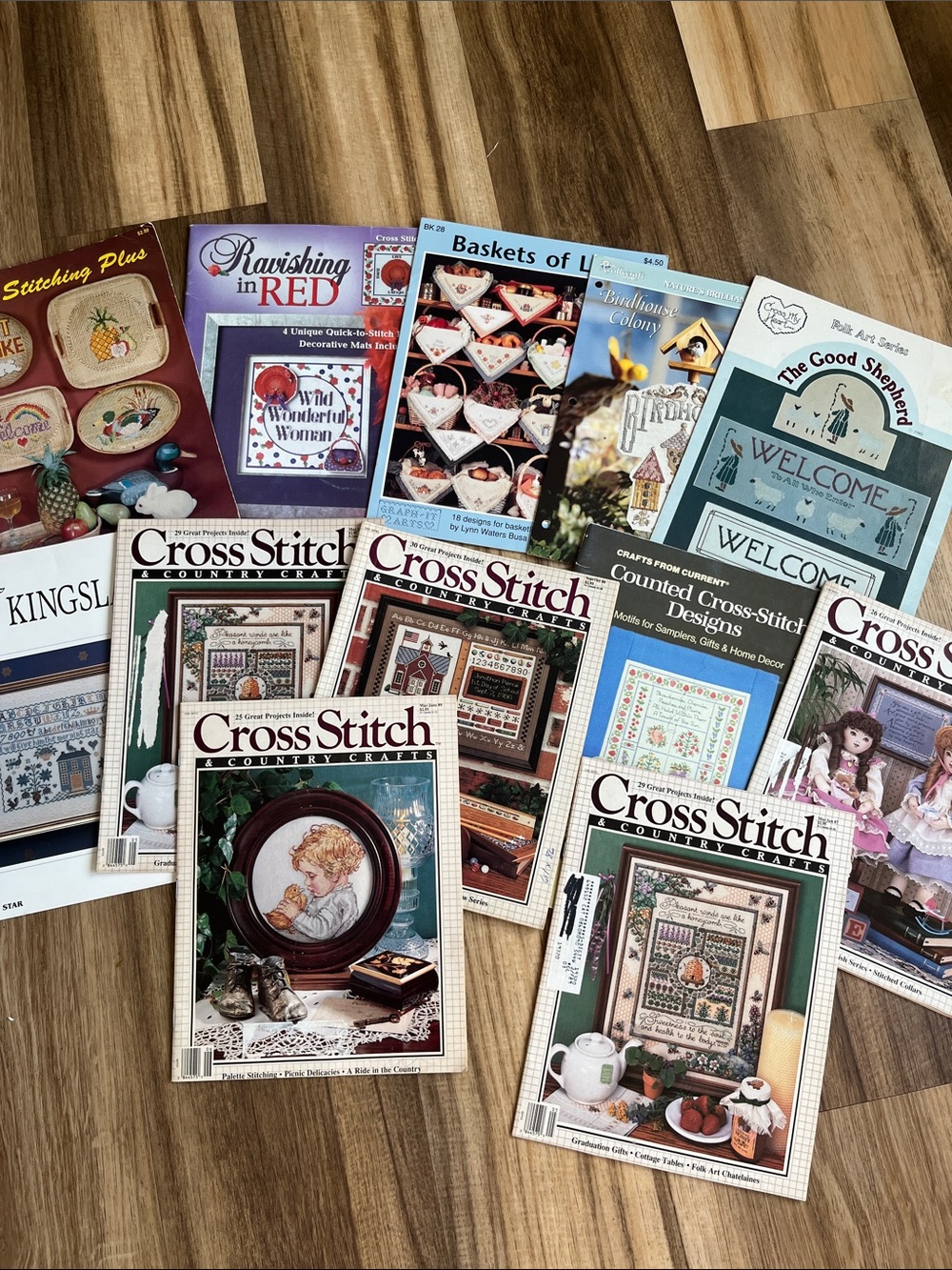 Bundle of 12 Cross Stitch Magazines and patterns